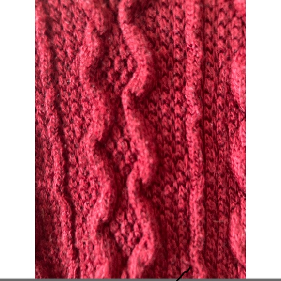 BURGUNDY KNIT SWEATER WITH OPEN SHOULDER - Picture 4 of 5